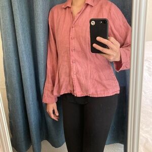 Flax by Jeanne Engleheart rose linen shirt
